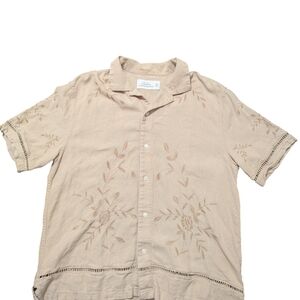Abercrombie & Fitch Beige Embroidered Casual Shirt